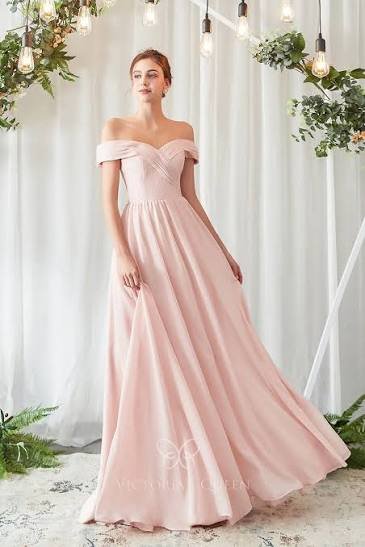 Arula Chiffon A-Line – Blush